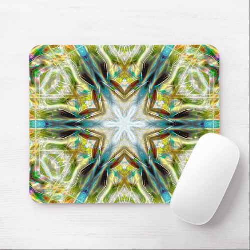 Fish glow sandy texture kaleidoscope aged green of mouse pad