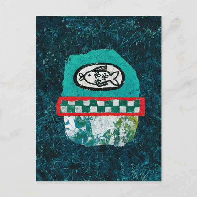 Fish Goes To Market Postcard (Front)