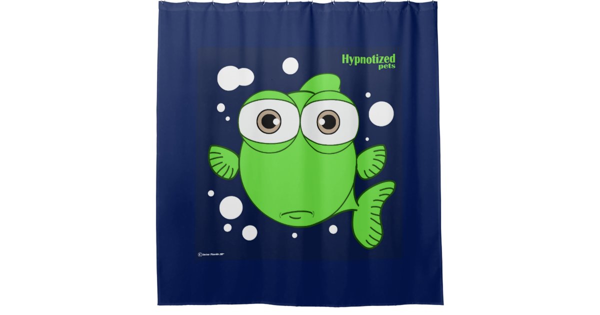 Fish (Green, navy Blue Bg) Shower Curtain | Zazzle Fish (Green, navy Blue Bg) Shower Curtain | Zazzle