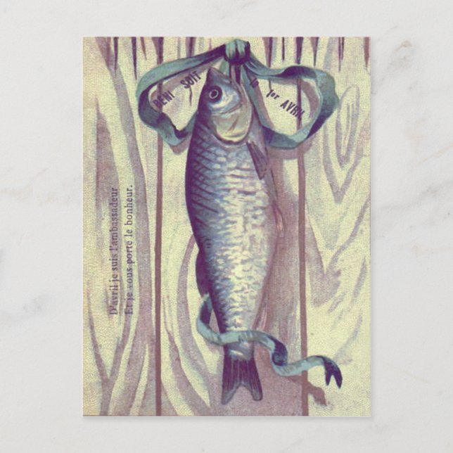 Fish Green Ribbon French Door Postcard (Front)