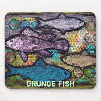 Fish, Grunge Fish Mousepad