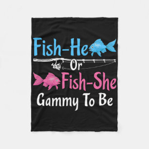 Fish-he Or Fish-she Gammy To Be Gender Reveal Baby Fleece Blanket