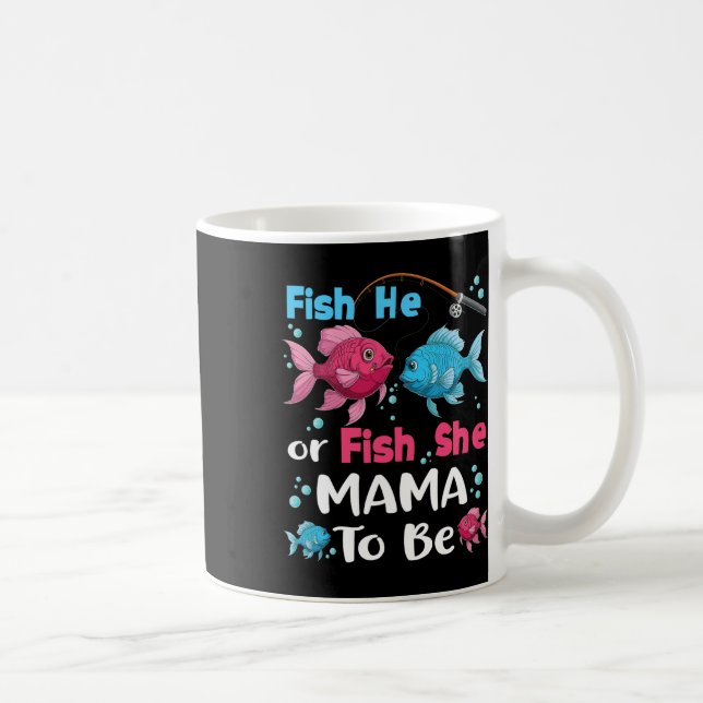 Fish He Or Fish She Gender Reveal Family Matching  Coffee Mug (Right)