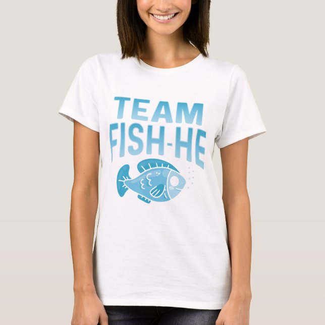 Fish He Or Fish She Gender Reveal Party Family Mat T-Shirt (Front)