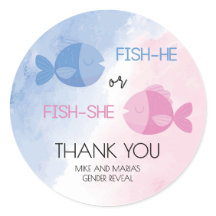 Fish-he or Fish-she gender reveal stickers