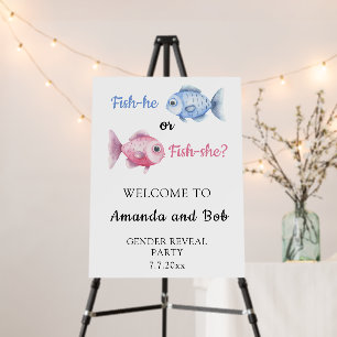 Fish-he or Fish-she Gender reveal Welcome Foam Board