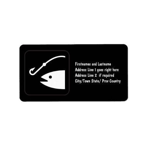 Fish Head and Hook _ Black and White Label