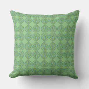 Fish Head Leaves Jazz S Mint Olive 1 Throw Pillow