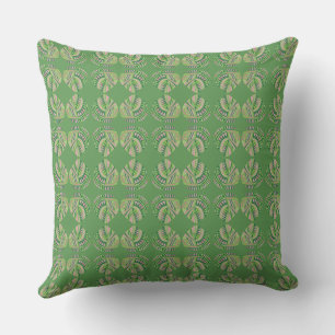 Fish Head Leaves Jazz V Green Dusty Pink 1  Throw Pillow