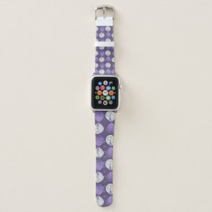 Fish Head Leaves Lilac White Black Apple Watch Band