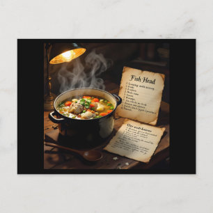 Fish head soup caribbean postcard