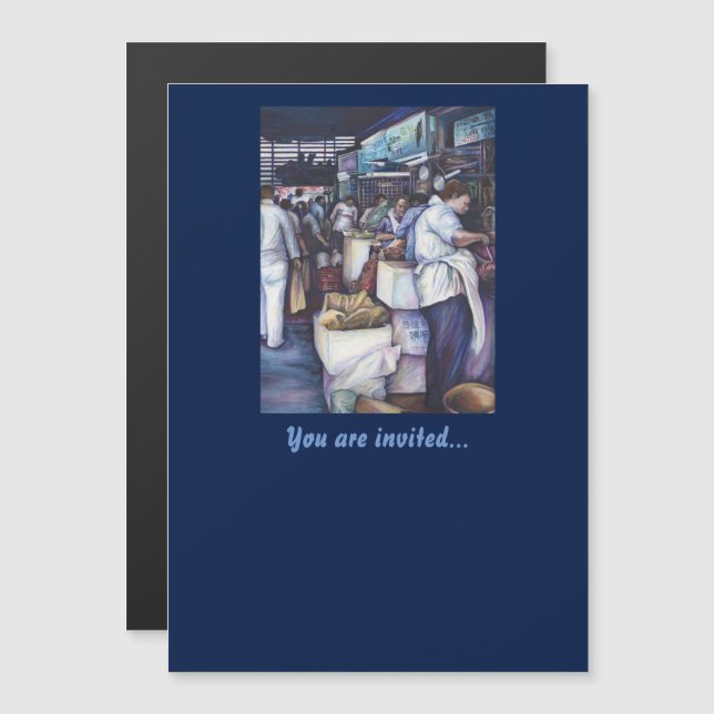 Fish Head Soup, Singapore Magnetic Invitation (Front/Back)