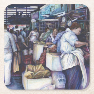 Fish Head Soup, Singapore Square Paper Coaster