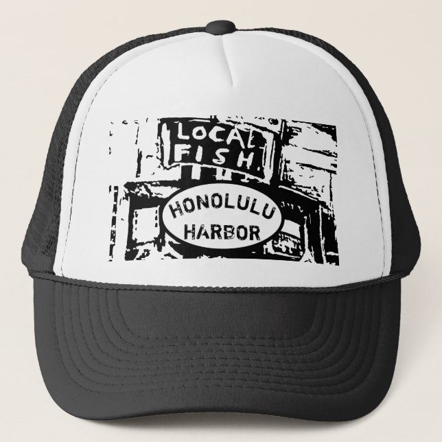 FISH HONOLULU HARBOR TRUCKER HAT (Front)