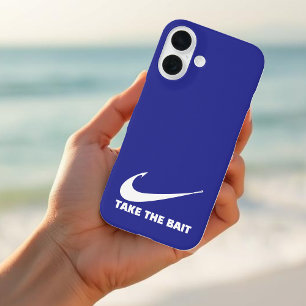 Fish Hook-Fisherman Core-Take the Bait-Deep Blue iPhone 16 Case