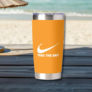 Fish Hook-Fisherman Core-Take the Bait-Orange Insulated Tumbler