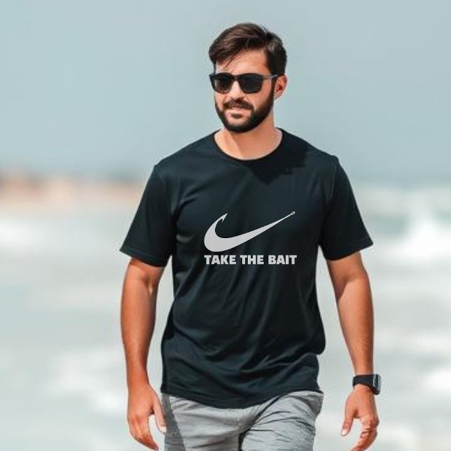 Fish Hook-Fisherman Core-Take the Bait T-Shirt (Fish Hook Funny T Shirt for Him Take the Bait, Fisherman Fathers Day gifts for him)