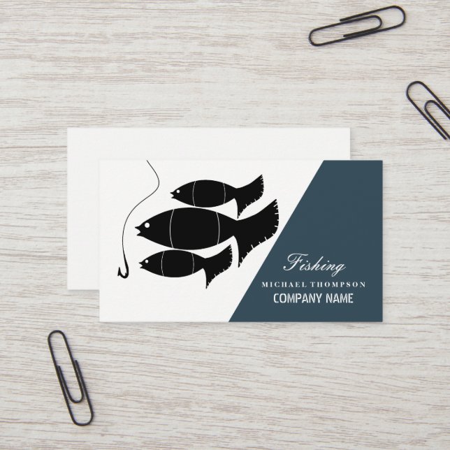 business card fish hook Fish & Hook, Fisherman, Fishing and Tackle Store Business Card