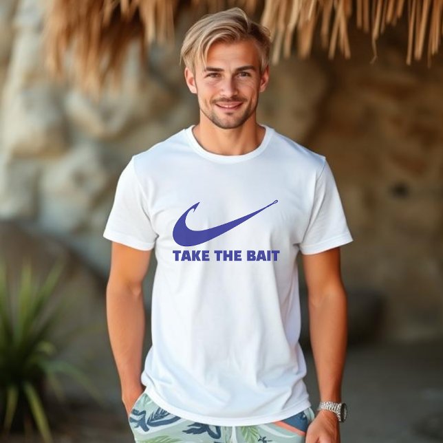 Fish Hook-Take the Bait-Fisherman Core- T-Shirt (Fish Hook Take the Bait-Fisherman Trend for men fathers day, beach, summer, )