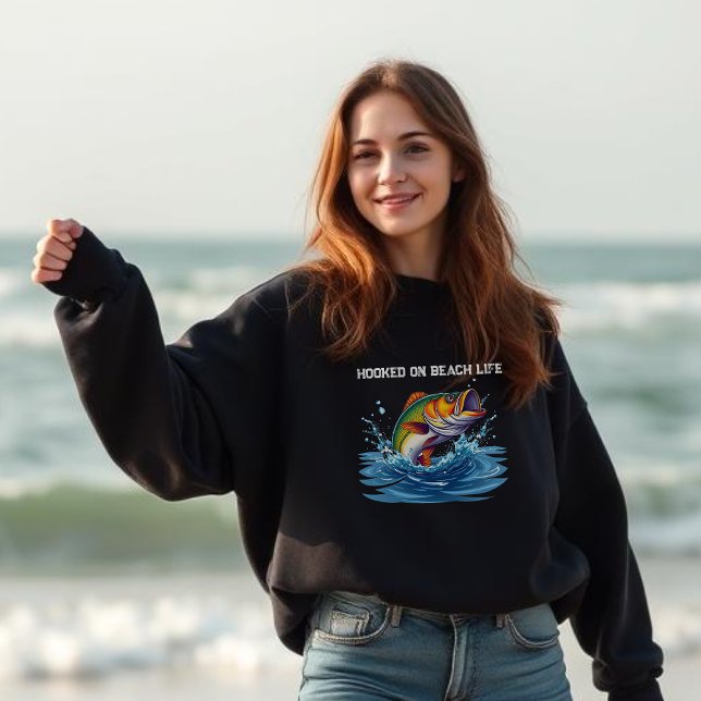 Fish-Hooked on Beach Life Hoodie (Fish- Hooked on Beach Life)