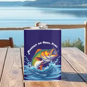 Fish-Hooked on Reel Fuel-Funny Flask