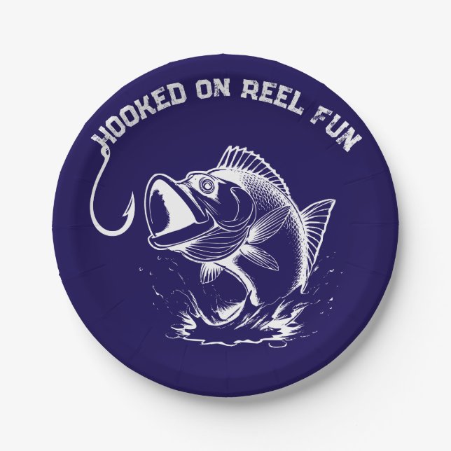 Fish-Hooked on Reel Fun Paper Plates (Front)