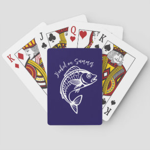 Fish-Hooked on Summer-Blue Poker Cards
