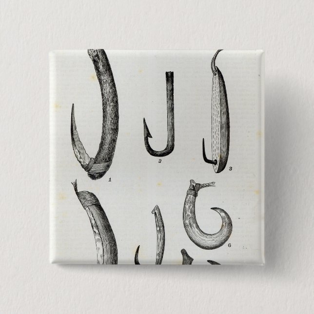 Fish-hooks of Prehistoric and Uncivilised Button (Front)