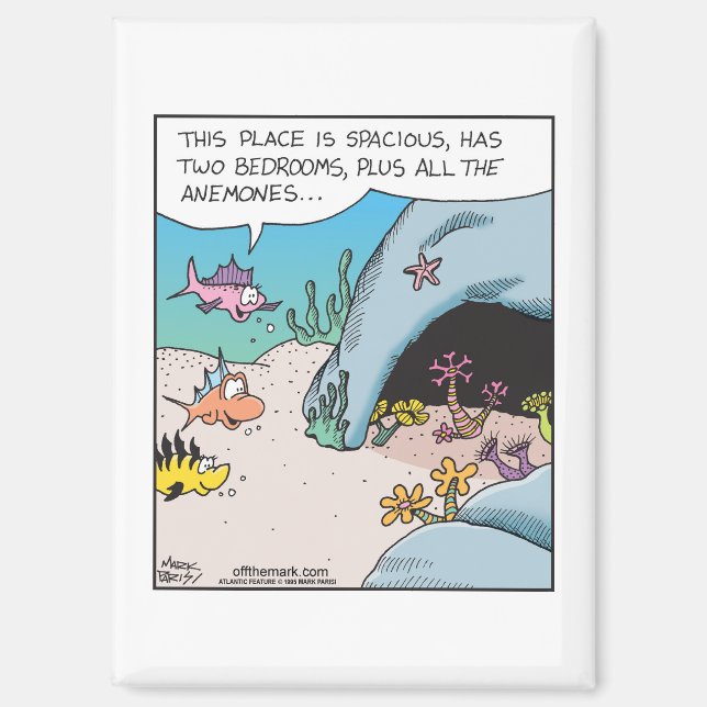 Fish house hunting with plenty Anemones  Magnet (Front)