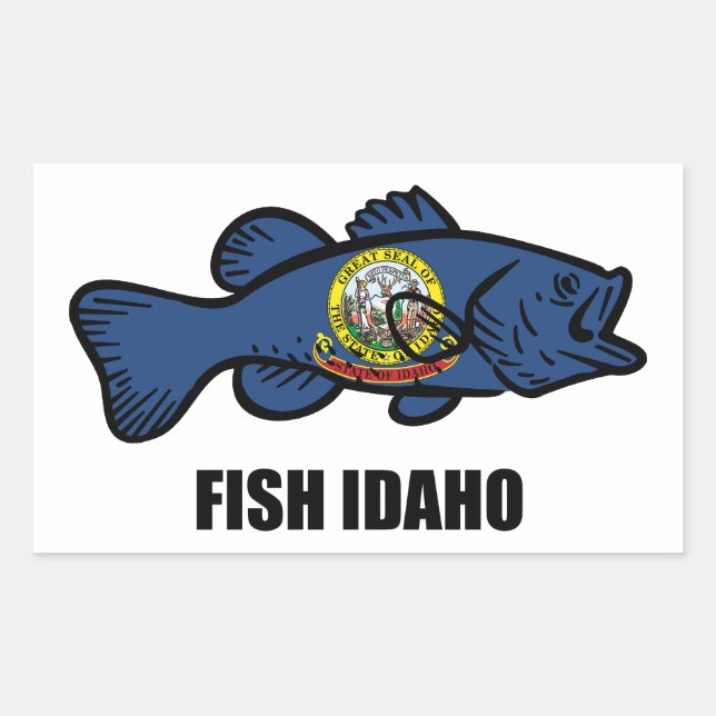 Fish Idaho Rectangular Sticker (Front)