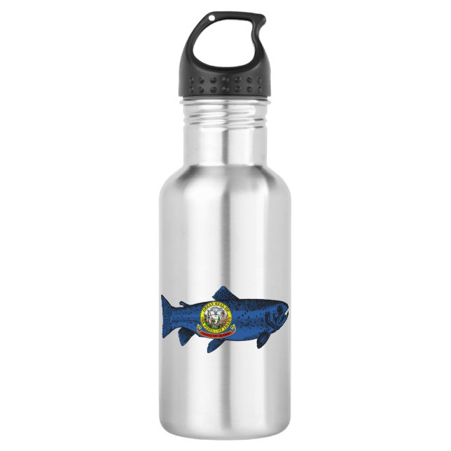 Fish Idaho Trout Stainless Steel Water Bottle (Front)