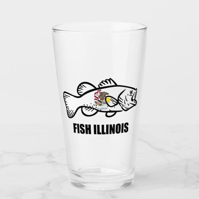 Fish Illinois Bass Glass (Front)
