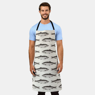 Fish Illustration Pattern Apron