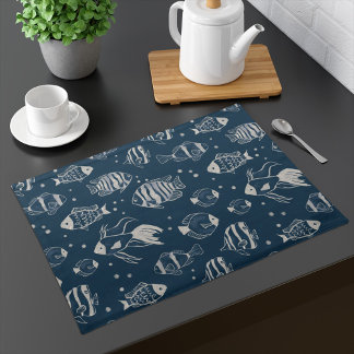 Fish in Deep Blue Water Patterned Placemat