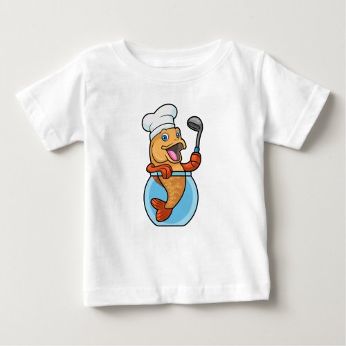 Fish in Glass as Cook with Soup spoon Baby T_Shirt