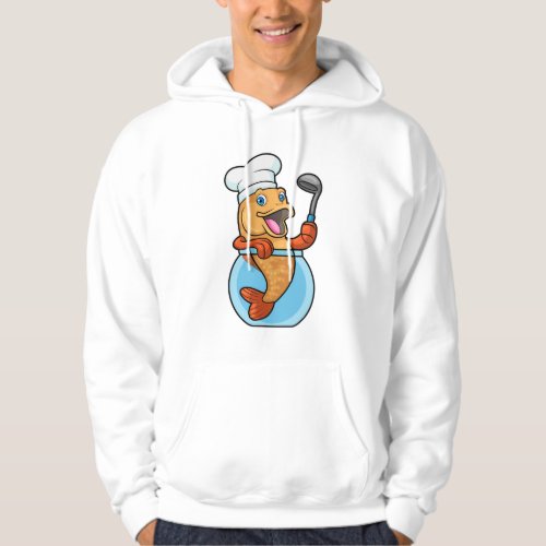 Fish in Glass as Cook with Soup spoon Hoodie
