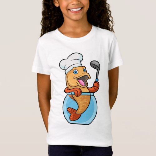 Fish in Glass as Cook with Soup spoon T_Shirt