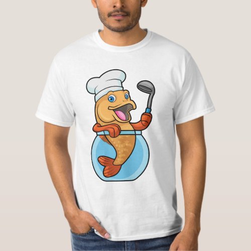 Fish in Glass as Cook with Soup spoon T_Shirt