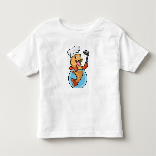 Fish in Glass as Cook with Soup spoon Toddler T_shirt