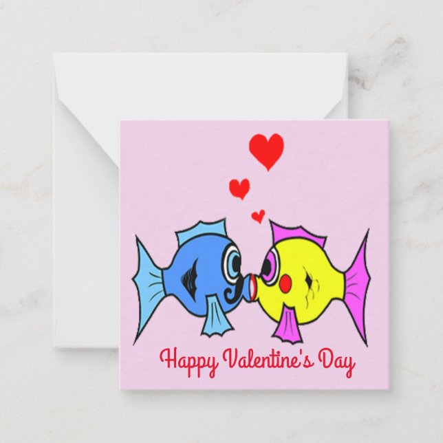 Fish In Love | Valentine's Day Note Card (Front)