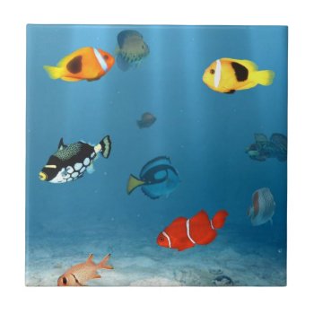 Fish In The Ocean Tile by bonfireanimals at Zazzle