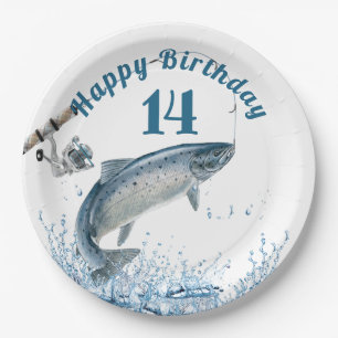 Fish In Water 14th Birthday Party Paper Plate