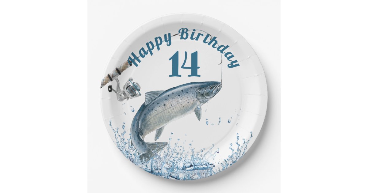 Gold Glitter Fisherman and Bass Birthday, Fishing Party Cups, Plates, and  Napkins, Gold Fishing Party 