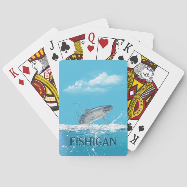 Fish In Water In Michigan Poker Cards (Back)