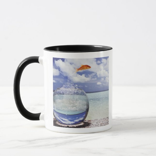 Fish jumping from fish tank mug (Left)