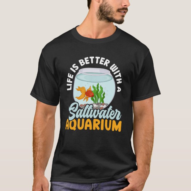Fish Keeper Aquarium Junkie Aquarist Saltwater Tan T-Shirt (Front)