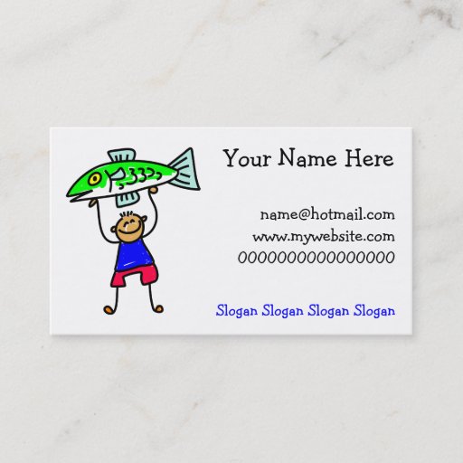 Customizable Fish Kid Business Card