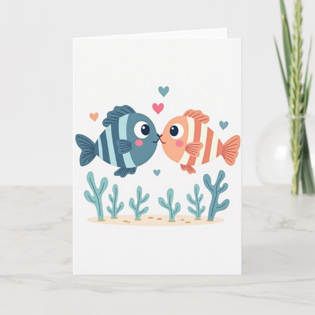 Fish Kiss Love Story Card (Front)