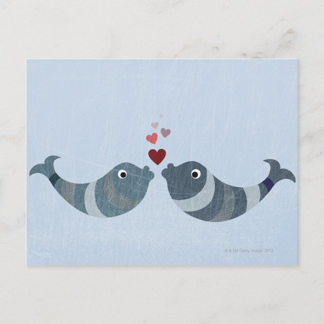 Fish Kissing Postcard (Front)