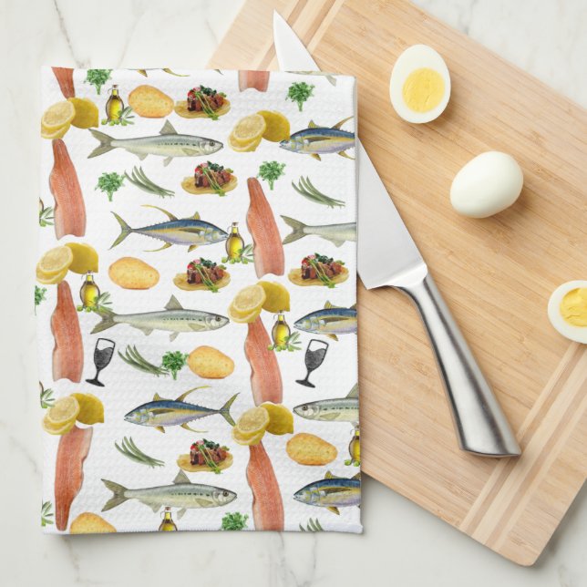 Fish Kitchen Hand Towel (Quarter Fold)